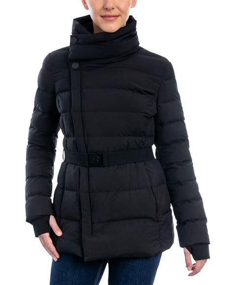 michael kors asymmetrical packable coat|Michael Kors packable puffer coat.